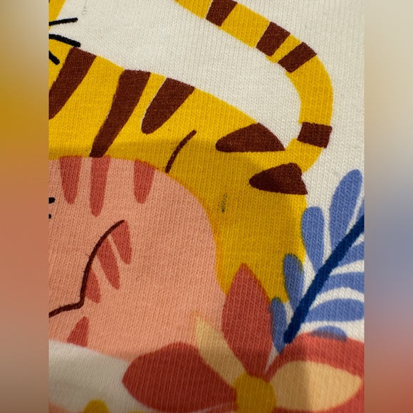 NEW NWT Du Pareil Baby White Cat Floral Print Long Sleeve Bodysuit Onesie SZ 9M - Picture 5 of 9